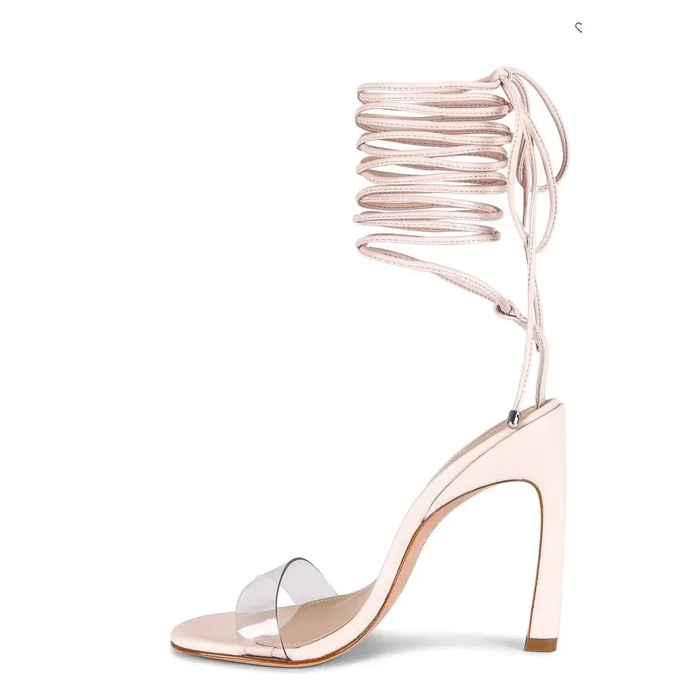 Schutz PInk Ankle Wrap Sandal SIZE 8 Jessie Gladiator Heel Leather $118 NEW - Picture 11 of 12